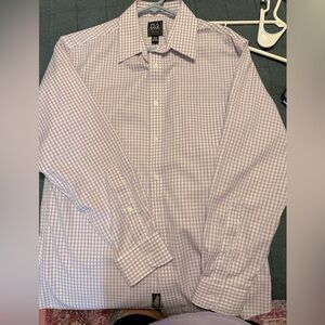 Men’s purple plaid dress shirt